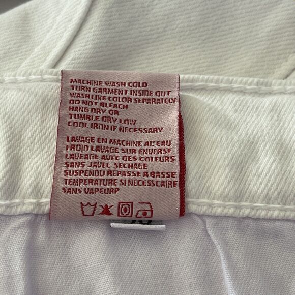 Revice Denim SZ 28 Straight Jeans Hi-Rise Pockets Zip-Fly White Womens - Long - Picture 9 of 9